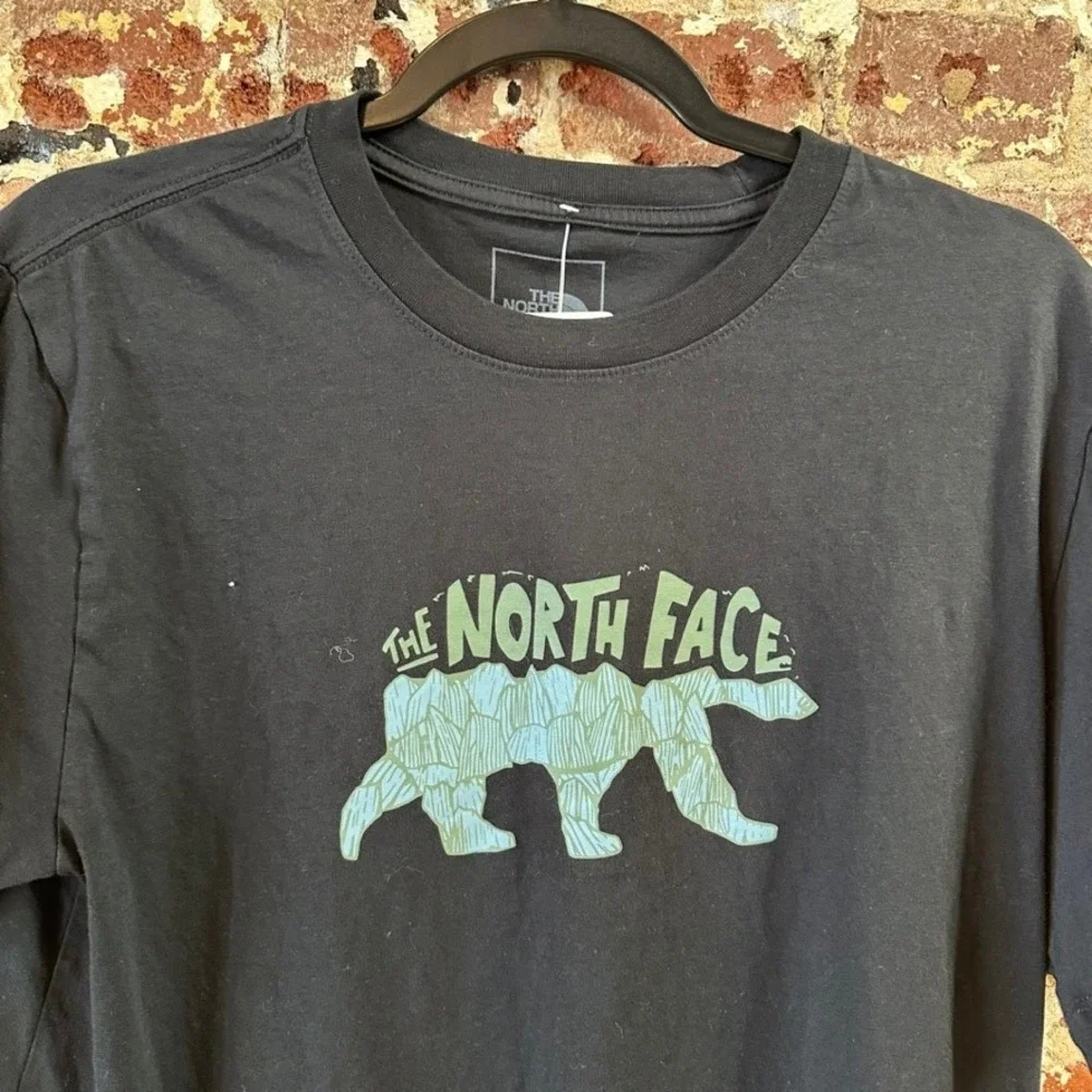 The North Face T-Shirt Mens Small Bear Logo Graphic Tee Short Sleeve Black
